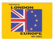 Imported by LONDON EUROPE N9 0BG