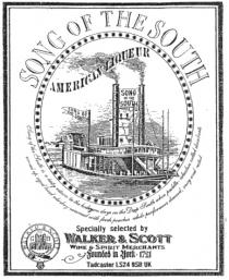 SONG OF THE SOUTH AMERICAN LIQUEUR Song of the South is a tasty return to the halcyon days in the Deep South when paddle-wheelers called showboats served up aged local whiskey seasoned with fresh peaches while performers danced, sang and acted. Specially