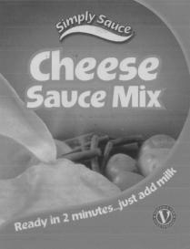 Simply Sauce Cheese Sauce Mix Ready in 2 minutes...just add milk SUITABLE FOR VEGETARIANS V