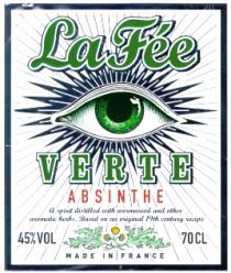 La Fée VERTE ABSINTHE A spirit distilled with wormwood and other aromatic herbs. Based on an original 19th century recipe 45% VOL 70 CL MADE IN FRANCE