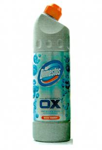 Domestos OXYGEN BLEACH OX ·NO BLEACH SMELL ·COLOURSAFE KILLS GERMS