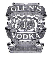 GLEN'S JG VODKA 1 Litre 37.5% vol PRODUCED AND BOTTLED IN GREAT BRITAIN GLEN CATRINE KA5 6SQ CATRINE AYRSHIRE SCOTLAND 00161