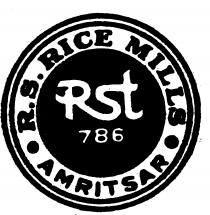 ·R.S. RICE MILLS· AMRITSAR Rst 786