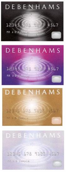 DEBENHAMS 12345 678 9123 4567 MR A B Sample