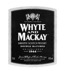 THE DOUBLE LION BRAND WHYTE AND MACKAY SMOOTH SCOTCH WHISKY DOUBLE MATURED ESTABLISHED GLASGOW 1844 SCOTLAND James Whyte Charles Mackay DISTILLED, BLENDED AND BOTTLED IN SCOTLAND PRODUCT OF SCOTLAND 75 cl 43% vol