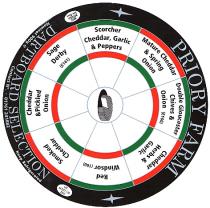 PRIORY FARM DARTBOARD SELECTION Double Gloucester Chives & Onion (E160) Cheddar Herbs & Garlic Red Windsor (160) Smoked Cheddar Cheddar & Pickled Onion Sage Derby (E141) Scorcher Cheddar, Garlic & Peppers Mature Cheddar & Spring Onion