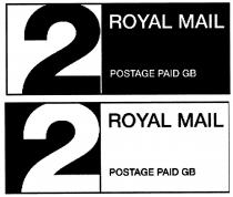 2 ROYAL MAIL POSTAGE PAID GB