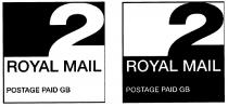 2 ROYAL MAIL POSTAGE PAID GB