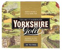 WORTH PAYING A LITTLE MORE FOR TAYLORS of HARROGATE YORKSHIRE Gold BLENDED IN THE YORKSHIRE DALES 160 TEA BAGS