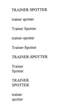 TRAINER SPOTTER