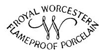 ROYAL WORCESTER FLAMEPROOF PORCELAIN