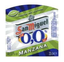 CERVEZA SIN ALCOHOL San Miguel SIN 0,0 Alc. MANZANA