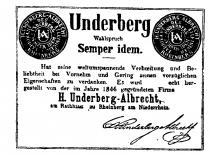 Underberg Wahlspruch Semper idem.