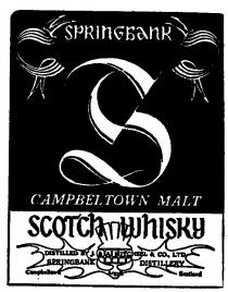 SPRINGBANK S CAMBELTOWN MALT SCOTCH WHISKY