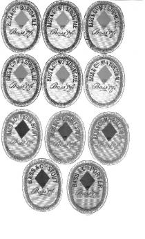 BASS & CO'S BURTON ALE, BASS & CO'S NO. 1 STRONG ALE, BASS & CO'S NO. 2 STRONG ALE. BASS & CO'S NO. 3 STRONG ALE. BASS & CO'S NO.3B STRONG ALE. BASS & CO'S NO. 4 BURTON ALE. BASS & CO'S STOUT. BASS & CO'S DOUBLE STOUT. BASS & CO'S EXTRA STOUT. BASS & CO'S