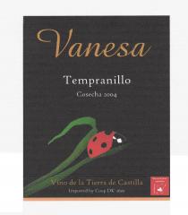 Vanesa Tempranillo Cosecha 2004 Vino de la Tierra de Castilla