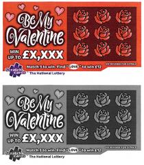 Be My Valentine WIN UP TO £X,XXX Match 3 to win. Find 