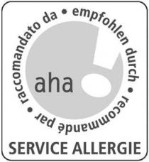 aha raccomandato da empfohlen durch recommandé par SERVICE ALLERGIE