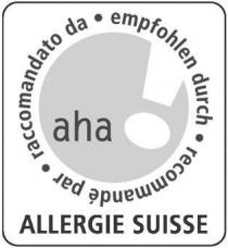 aha raccomandato per empfohlen durch recommandé par ALLERGIE SUISSE