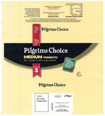 P Pilgrims Choice MEDIUM PROBIOTIC v a smooth and mellow tasting cheddar STRENGTH 3 HELPS MAINTAIN A HEALTHY DIGESTIVE SYSTEM Good Source of Calcium