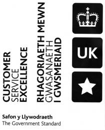 CUSTOMER SERVICE EXCELLENCE RHAGORIAETH MEWN GWASANAETH I GWSMERIAID Safon y Llywodraeth The Government Standard UK