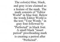THE COLOR(S) BLUE, BLACK, AND GRAY IS/ARE CLAIMED AS A FEATURE OF THE MARK. THE MARK CONSISTS OF 