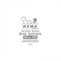 HEMP ASEPTIC ALCOHOL-BASED HAND SANITIZER 100MG CBD KILLS 99.9% OF GERMS LEAVES HANDS FEELING SOFT 2 OZ