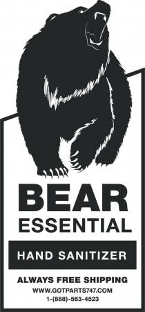 BEAR ESSENTIAL HAND SANITIZER WWW.GOTPARTS747.COM 1-(888)-563-4523