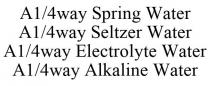 A1/4WAY SPRING WATER A1/4WAY SELTZER WATER A1/4WAY ELECTROLYTE WATER A1/4WAY ALKALINE WATER