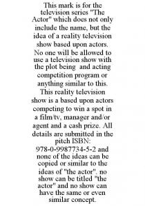 THIS MARK IS FOR THE TELEVISION SERIES 
