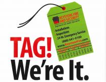 TAG! WE'RE IT. KEYSTONE FIRE AND SECURITY ENGINEERED LIFE SAFETY SPECIALISTS INSTALLATIONS INSPECTIONS 24-HR. EMERGENCY SERVICE (888) 641-0100 WWW.KEYSTONEFIRE.COM VOID 1 YEAR FROM MO PUNCHED SYSTEMS 6 MOS SERVICED NEW RECHARGED JAN FEB MAR APRIL MAY JUNE JULY AUG SEPT OCT NOV DEC