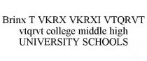 BRINX T VKRX VKRXI VTQRVT VTQRVT COLLEGE MIDDLE HIGH UNIVERSITY SCHOOLS