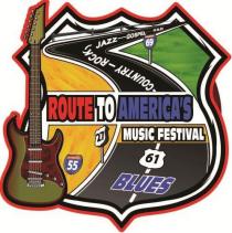 ROUTE TO AMERICA'S MUSIC FESTIVAL 61 BLUES 27 55 COUNTRY ROCK JAZZ GOSPEL R & B 69