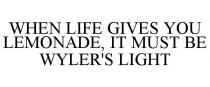 WHEN LIFE GIVES YOU LEMONADE, IT MUST BE WYLER'S LIGHT