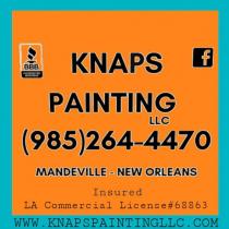 KNAPS PAINTING LLC BBB ACCREDITED BUSINESS F (985)264-4470 MANDEVILLE-NEW ORLEANS INSURED LA COMMERCIAL LICENSE #68863 WWW.KNAPSPAINTINGLLC.COM