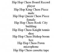 HIP HOP CHESS BOARD RECORD PLAYER HIP HOP KING CHESS PIECE MALE HIP HOP QUEEN CHESS PIECE FEMALE HIP HOP CHESS ROOK CITY BUILDING HIP HOP CHESS KNIGHT TENNIS SHOE HIP HOP CHESS BISHOP BOOM BOX HIP HOP CHESS PAWN MICROPHONE HIP HIP CHESS CASSETTE TAPE