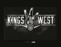 KINGS OF THE WEST, KINGS, PLACED TO THE LEFT IF A HAND IN WHICH THE MIDDLE AND RING FINGER OVERLAP TO CREATE A 
