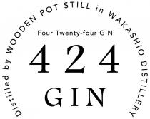 DISTILLED BY WOODEN POT STILL IN WAKASHIO DISTILLERY FOUR TWENTY-FOUR GIN 424 GIN