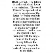 RNB REWIND. THE LETTERS IN BOTH CAPITAL AND LOWER CASE VARIATIONS. THE WORD 