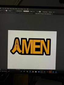 2 HANDS TOGETHER FORMING AN A FOLLOWED BY THE LETTERS M E N