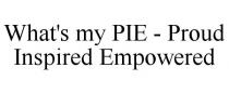 WHAT'S MY PIE - PROUD INSPIRED EMPOWERED