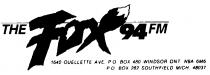 THE FOX 94 FM OX 480 WINDSOR ONT. N9A 6M6 P.O. BOX 282 SOUTHFIELD MICH. 48037