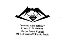 EMERALD OBSIDIANITE FROM MT. ST. HELENS MADE FROM FUSED MT. ST. HELENS VOLCANIC ROCK