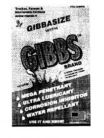 GIBBASIZE WITH GIBBS BRAND