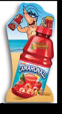 MZCLELO EN SU CHELADA FAVORITA VISTA DEL MAR PICANTE CAMARONAZO JUGO DE TOMATE Y CAMARN