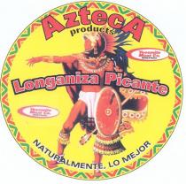 AZTECA PRODUCTS LONGANIZA PICANTE NATURALIMENTE, LO MEJOR YOSEMITE MEAT CO. QUALITY & SERVICE