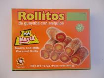 ROLLITOS DE GUAYABA CON AREQUIPE MAYT GUAVA AND MILK CARAMEL ROLLS !SIENTE TU BANDERA, CREE EN TU PAIS! 12 UNITS NET WT 12 OZ / PESO NETO 340 G.