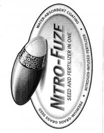 NITRO-FUZE SEED AND FERTILIZER IN ONE WATER-ABSORBENT COATING NITROGEN -INFUSED FERTILIZER PREMIUM-GRADE GRASS SEED