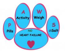 P.A.W.S. PILLS ACTIVITY WEIGH SALT NO HEART FAILURE