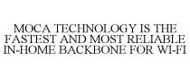 MOCA TECHNOLOGY IS THE FASTEST AND MOST RELIABLE IN-HOME BACKBONE FOR WI-FI